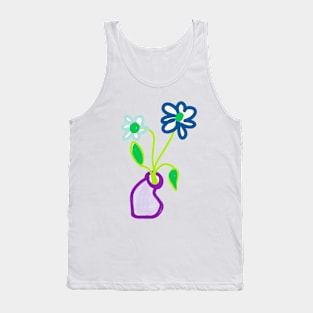 TWO FLOWERS IN SQUASHED VASE Tank Top